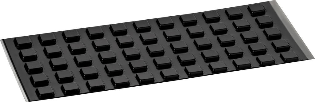 Elastikpuffer - quadratisch, schwarz | 10x10mm | Höhe: 2,5mm (55 Stk./Streifen)