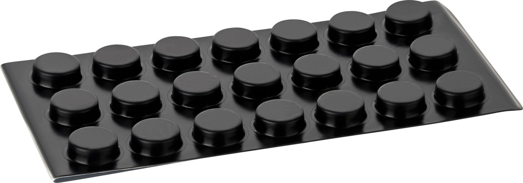 Elastikpuffer - zylindrisch, schwarz | Ø 20mm | Höhe: 6,2mm (21 Stk./Streifen)