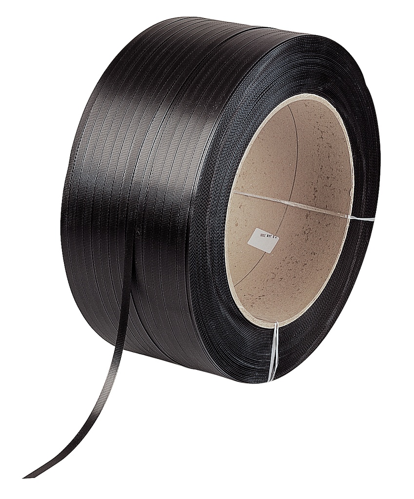PP-Umreifungsband schwarz (B) 12 mm (L) 3000 m | Kern-Ø: 200mm | Stärke 0,55mm | Reißfest. 1400N