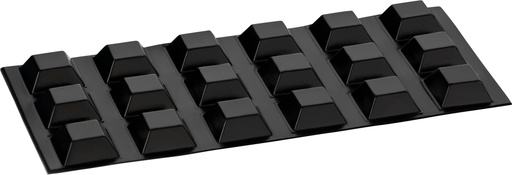 [285075SC-Q20] Elastikpuffer - quadratisch, schwarz | 20,5x20,5mm | Höhe: 7,5mm (18 Stk./Streifen)