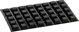 [285058SC-Q12] Elastikpuffer - quadratisch, schwarz | 12,5x12,5mm | Höhe: 5,8mm (40 Stk./Streifen)