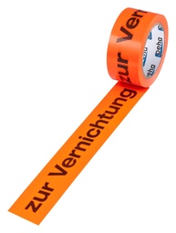 [62V-7513ZV] PVC Hinweis-Klebeband (B) 50 mm (L) 66 m | 'Zur Vernichtung'